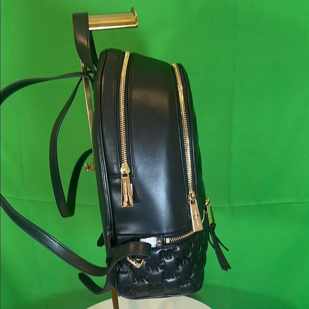 Michael Kors Embossed Black Backpack - Picture 6 of 9